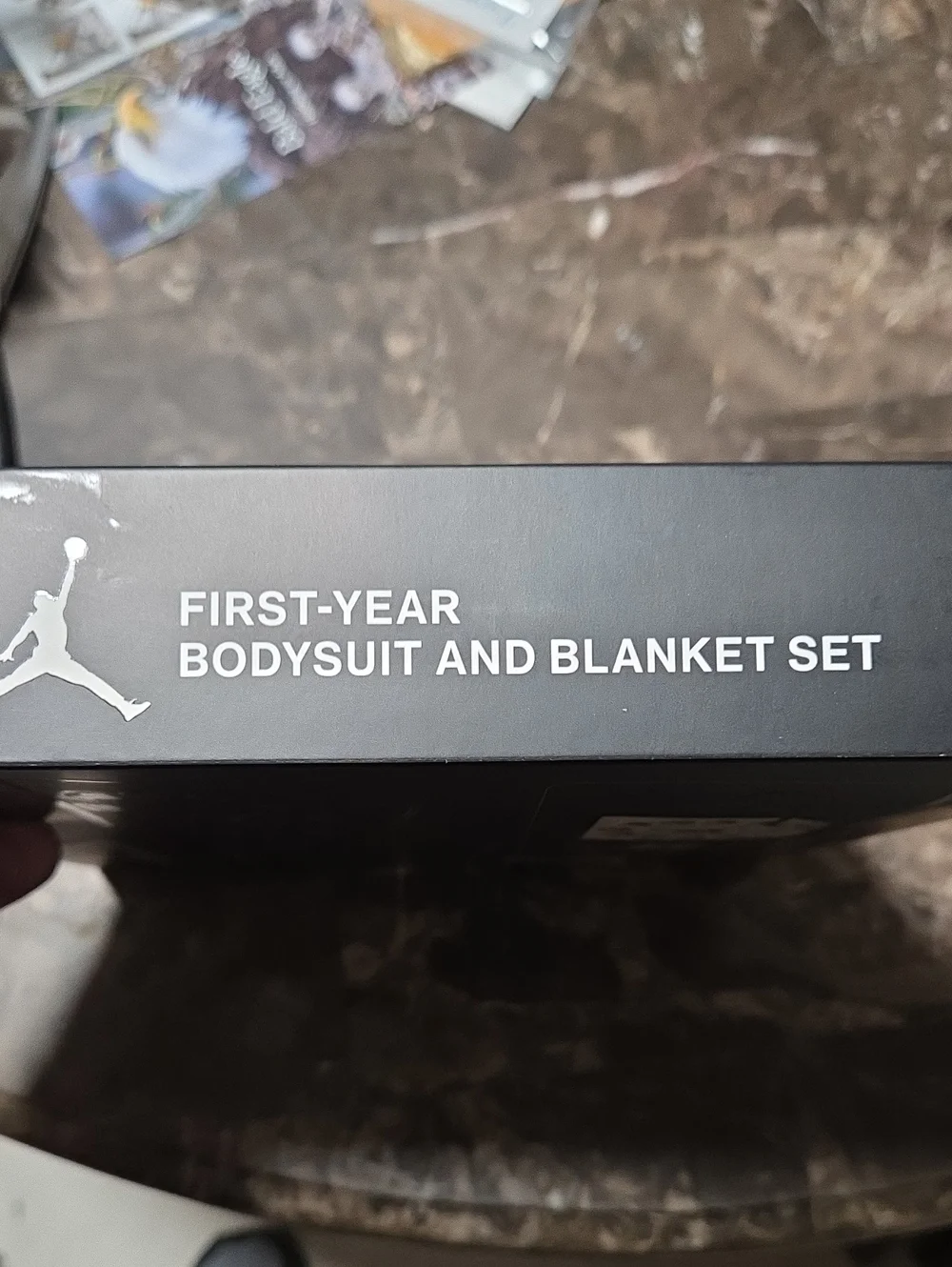 Nike Jordan First-Year Bodysuit & Blanket Set - Red, White, Black